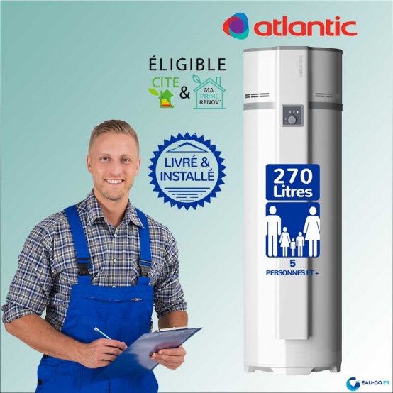 Chauffe Eau Thermodynamique 270l Atlantic Egeo Vertical Sur Socle